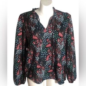 LOFT long sleeve textured blouse Size XL